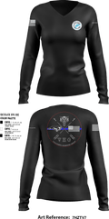 FIRST CLASS CAR DETAIL 8465940 Women's Long Sleeve V-neck Shirt - 3