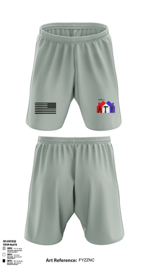 Athletic Shorts With Pockets, Earl's Handyman Home Repair ETC, , Teamtime, Team time, sublimation, custom sports apparel, team uniforms, spirit wear, spiritwear, sports uniforms, custom shirts, team store, custom team store, fundraiser sports, apparel fundraiser