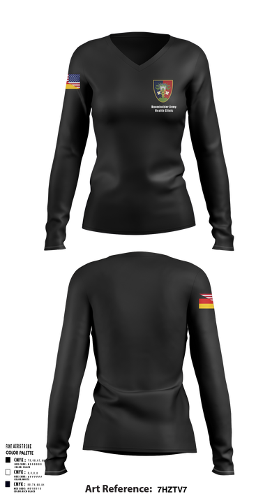 U.S. Army Health Clinic - Baumholder 42265508 Women's Long Sleeve V-neck Shirt - 150