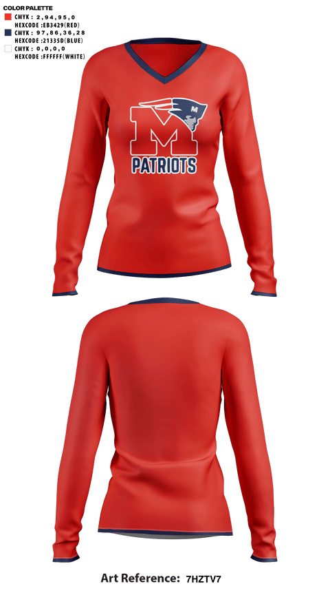 Womens Long Sleeve Vneck Shirt, Marion High School Cheer, Cheer, Teamtime, Team time, sublimation, custom sports apparel, team uniforms, spirit wear, spiritwear, sports uniforms, custom shirts, team store, custom team store, fundraiser sports, apparel fundraiser
