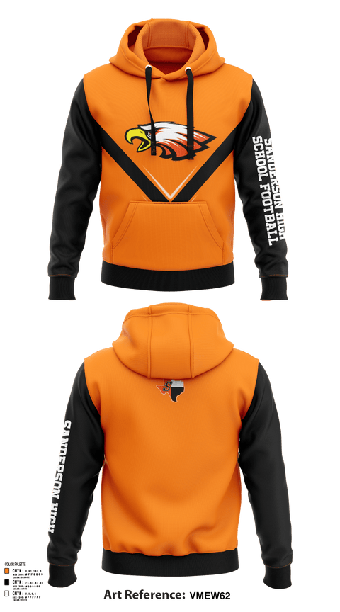 Hoodie, Sanderson High School Football, Football, Teamtime, Team time, sublimation, custom sports apparel, team uniforms, spirit wear, spiritwear, sports uniforms, custom shirts, team store, custom team store, fundraiser sports, apparel fundraiser