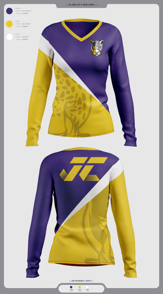 Womens Long Sleeve Vneck Shirt, Jacksonville College Cross Country, Cross Country, Teamtime, Team time, sublimation, custom sports apparel, team uniforms, spirit wear, spiritwear, sports uniforms, custom shirts, team store, custom team store, fundraiser sports, apparel fundraiser