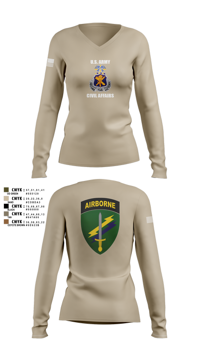 Civil Affairs Schoolhouse 5293701 Women's Long Sleeve V-neck Shirt - 4