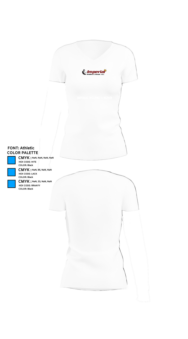 Womens Short Sleeve Vneck Shirt, Imperial Welding & Repair, , Teamtime, Team time, sublimation, custom sports apparel, team uniforms, spirit wear, spiritwear, sports uniforms, custom shirts, team store, custom team store, fundraiser sports, apparel fundraiser