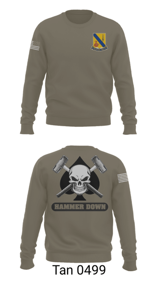 Crew Neck Sweatshirt, 2-14 CAV ACE HIGH, Army, Teamtime, Team time, sublimation, custom sports apparel, team uniforms, spirit wear, spiritwear, sports uniforms, custom shirts, team store, custom team store, fundraiser sports, apparel fundraiser