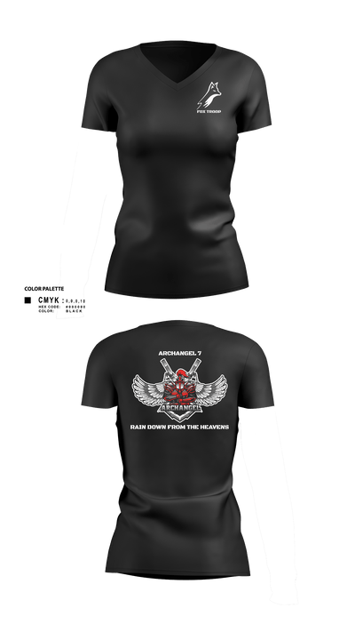 Fox troop 31876072 Women's Short Sleeve V-neck Shirt - 12