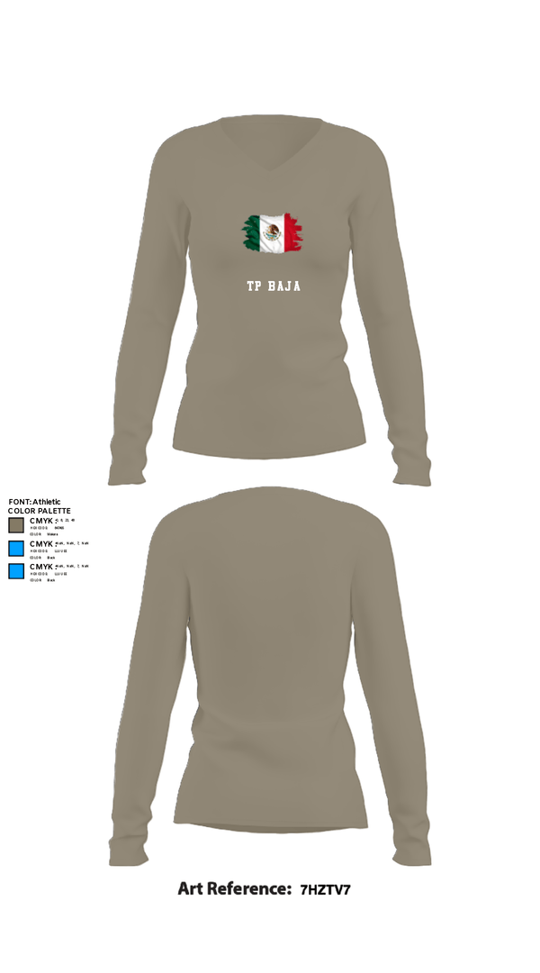Womens Long Sleeve Vneck Shirt, TP Baja, , Teamtime, Team time, sublimation, custom sports apparel, team uniforms, spirit wear, spiritwear, sports uniforms, custom shirts, team store, custom team store, fundraiser sports, apparel fundraiser
