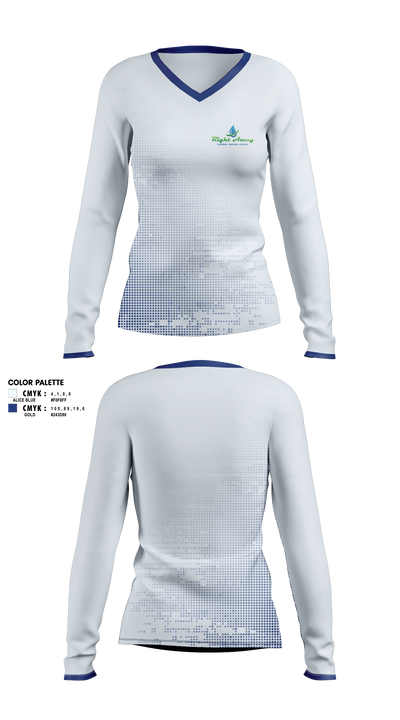 Right away plumbing sewer heating cooling 37036624 Women's Long Sleeve V-neck Shirt - 1