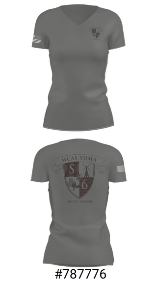 Women's Short Sleeve Vneck Shirt, MCAS Yuma Station S6, Marines, Teamtime, Team time, sublimation, custom sports apparel, team uniforms, spirit wear, spiritwear, sports uniforms, custom shirts, team store, custom team store, fundraiser sports, apparel fundraiser