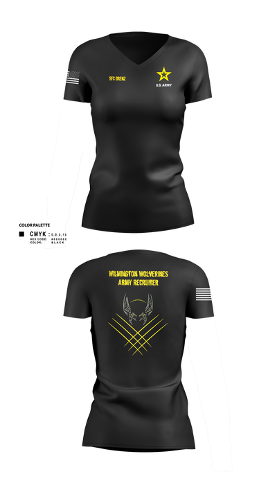 Wilmington Army Recruiting Station 61290621 Women's Short Sleeve V-neck Shirt - 2