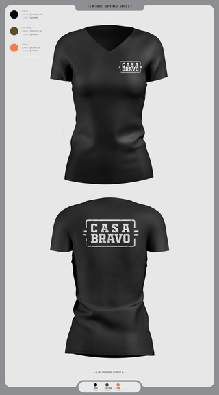 Womens Short Sleeve Vneck Shirt, Casa Bravo, , Teamtime, Team time, sublimation, custom sports apparel, team uniforms, spirit wear, spiritwear, sports uniforms, custom shirts, team store, custom team store, fundraiser sports, apparel fundraiser