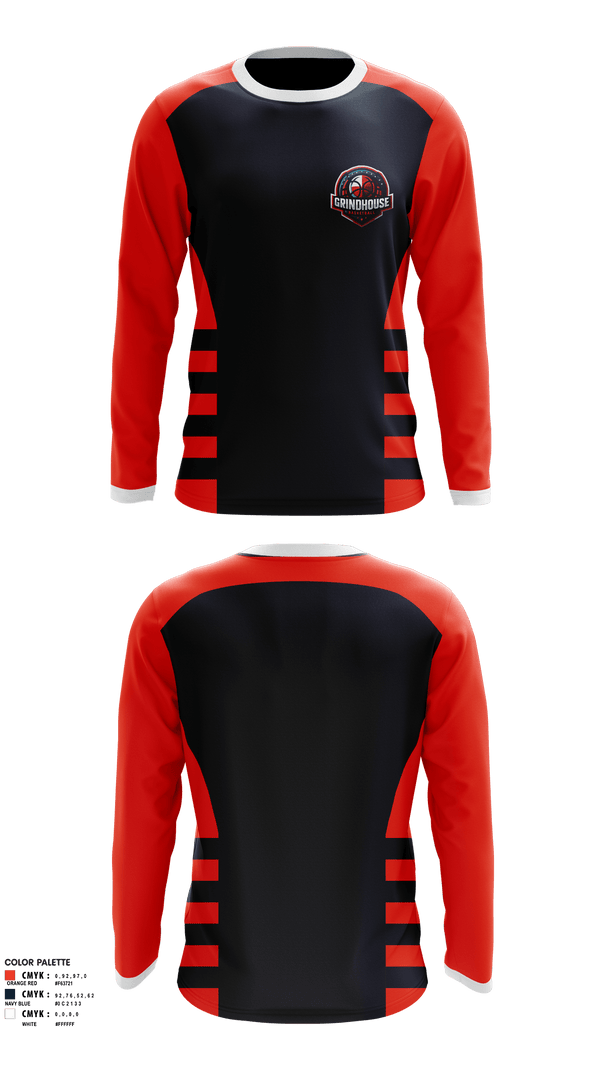 Long Sleeve Performance Shirt, Grindhouse Hoops, Men's Basketball, Teamtime, Team time, sublimation, custom sports apparel, team uniforms, spirit wear, spiritwear, sports uniforms, custom shirts, team store, custom team store, fundraiser sports, apparel fundraiser