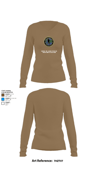 Women's Long Sleeve Vneck Shirt, Center for Security Forces Detachment Chesapeake, Navy, Teamtime, Team time, sublimation, custom sports apparel, team uniforms, spirit wear, spiritwear, sports uniforms, custom shirts, team store, custom team store, fundraiser sports, apparel fundraiser