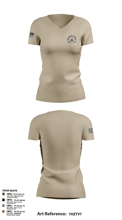 The World of Armor 9002280 Women's Short Sleeve V-neck Shirt - 3
