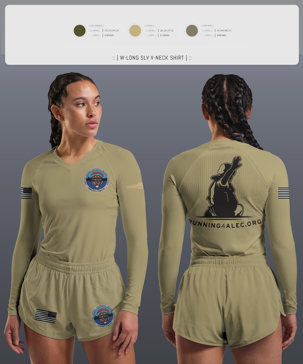 Womens Long Sleeve Vneck Shirt, HMH-361 Flying Tigers, , Teamtime, Team time, sublimation, custom sports apparel, team uniforms, spirit wear, spiritwear, sports uniforms, custom shirts, team store, custom team store, fundraiser sports, apparel fundraiser
