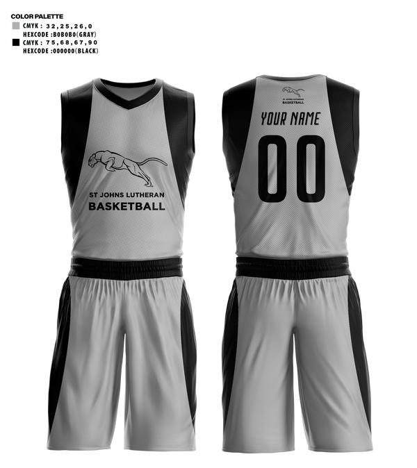 Basketball Uniform, St Johns Lutheran Basketball, Men's Basketball, Teamtime, Team time, sublimation, custom sports apparel, team uniforms, spirit wear, spiritwear, sports uniforms, custom shirts, team store, custom team store, fundraiser sports, apparel fundraiser