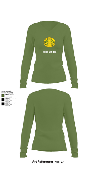 Womens Long Sleeve Vneck Shirt, 82nd ABN div, , Teamtime, Team time, sublimation, custom sports apparel, team uniforms, spirit wear, spiritwear, sports uniforms, custom shirts, team store, custom team store, fundraiser sports, apparel fundraiser