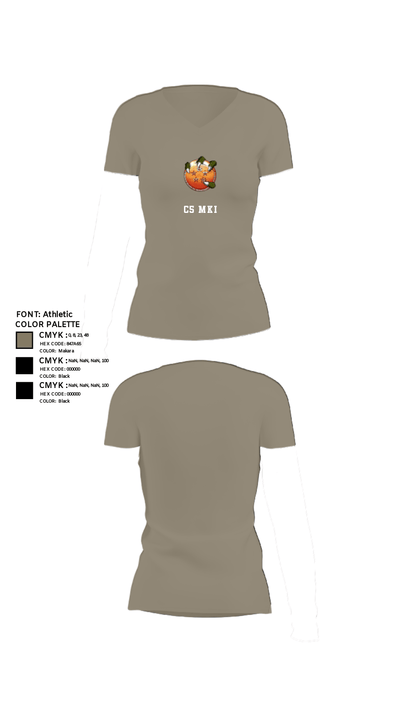 USS MAKIN ISLAND 57574160 Women's Short Sleeve V-neck Shirt - 61