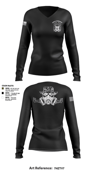 Women's Long Sleeve Vneck Shirt, Field Company, Marines, Teamtime, Team time, sublimation, custom sports apparel, team uniforms, spirit wear, spiritwear, sports uniforms, custom shirts, team store, custom team store, fundraiser sports, apparel fundraiser
