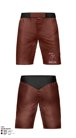 Fight Shorts, Devils, Wrestling, Teamtime, Team time, sublimation, custom sports apparel, team uniforms, spirit wear, spiritwear, sports uniforms, custom shirts, team store, custom team store, fundraiser sports, apparel fundraiser