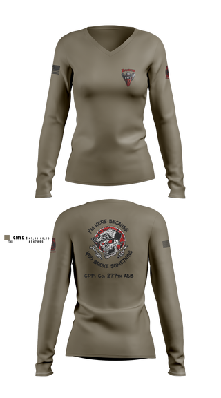 Womens Long Sleeve Vneck Shirt, , Army, Teamtime, Team time, sublimation, custom sports apparel, team uniforms, spirit wear, spiritwear, sports uniforms, custom shirts, team store, custom team store, fundraiser sports, apparel fundraiser