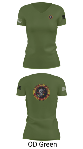 Womens Short Sleeve Vneck Shirt, Battle Space Surveillance Company, Marines, Teamtime, Team time, sublimation, custom sports apparel, team uniforms, spirit wear, spiritwear, sports uniforms, custom shirts, team store, custom team store, fundraiser sports, apparel fundraiser