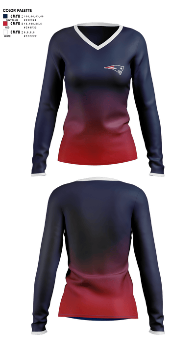 Nat 5943115 Women's Long Sleeve V-neck Shirt -1 1