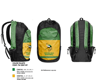 Gear Bag, Oxford Hills Comprehensive High School Basketball, Men's Basketball, Teamtime, Team time, sublimation, custom sports apparel, team uniforms, spirit wear, spiritwear, sports uniforms, custom shirts, team store, custom team store, fundraiser sports, apparel fundraiser