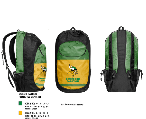 Gear Bag, Oxford Hills Comprehensive High School Basketball, Men's Basketball, Teamtime, Team time, sublimation, custom sports apparel, team uniforms, spirit wear, spiritwear, sports uniforms, custom shirts, team store, custom team store, fundraiser sports, apparel fundraiser