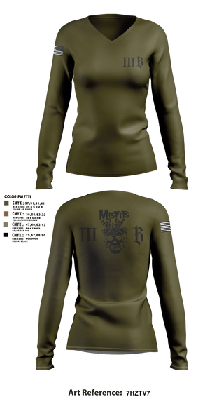 Womens Long Sleeve Vneck Shirt, 3B 1-325 AIR, 2BCT, 82ND ABN DIV, Army, Teamtime, Team time, sublimation, custom sports apparel, team uniforms, spirit wear, spiritwear, sports uniforms, custom shirts, team store, custom team store, fundraiser sports, apparel fundraiser