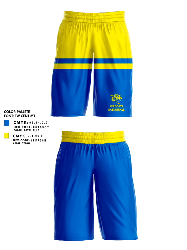 Mens Basketball Shorts, East Peoria Central Wildcats, Men's Basketball, Teamtime, Team time, sublimation, custom sports apparel, team uniforms, spirit wear, spiritwear, sports uniforms, custom shirts, team store, custom team store, fundraiser sports, apparel fundraiser