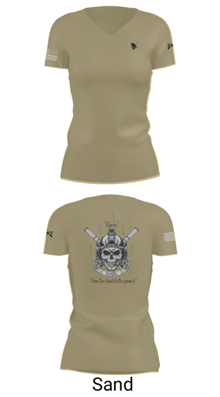 Womens Short Sleeve Vneck Shirt, C co 1-185 Th, Army, Teamtime, Team time, sublimation, custom sports apparel, team uniforms, spirit wear, spiritwear, sports uniforms, custom shirts, team store, custom team store, fundraiser sports, apparel fundraiser