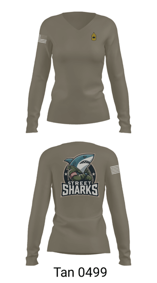 Womens Long Sleeve Vneck Shirt, Pearl City Army Recruiting Station, Army, Teamtime, Team time, sublimation, custom sports apparel, team uniforms, spirit wear, spiritwear, sports uniforms, custom shirts, team store, custom team store, fundraiser sports, apparel fundraiser