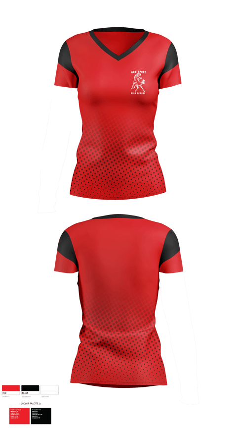 Womens Short Sleeve Vneck Shirt, Northport High School, Spirit Store, Teamtime, Team time, sublimation, custom sports apparel, team uniforms, spirit wear, spiritwear, sports uniforms, custom shirts, team store, custom team store, fundraiser sports, apparel fundraiser