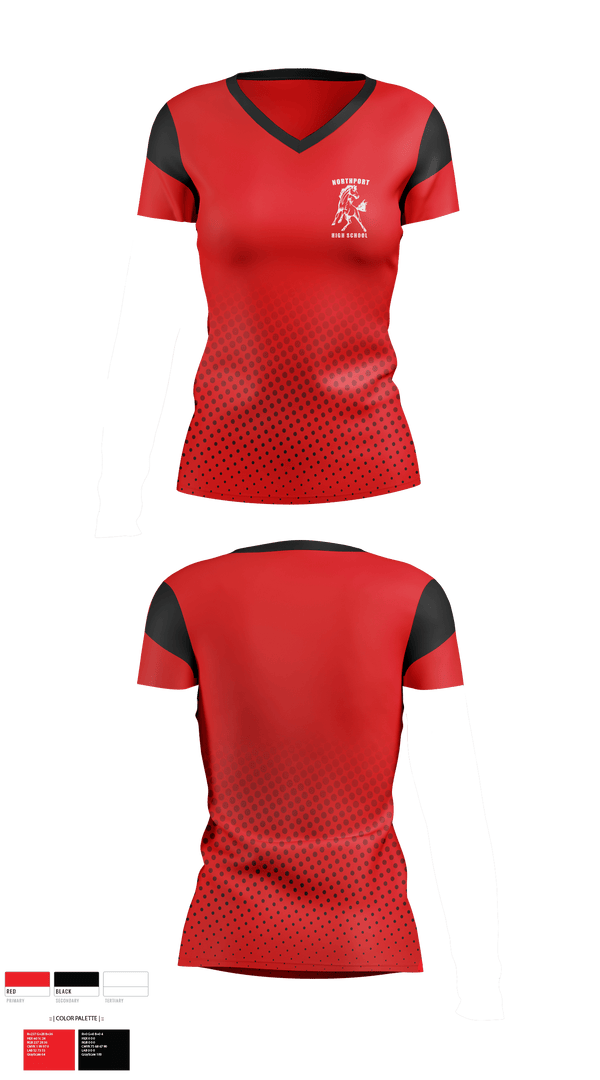 Womens Short Sleeve Vneck Shirt, Northport High School, Spirit Store, Teamtime, Team time, sublimation, custom sports apparel, team uniforms, spirit wear, spiritwear, sports uniforms, custom shirts, team store, custom team store, fundraiser sports, apparel fundraiser