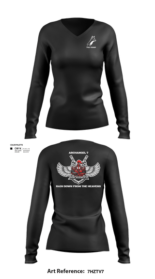 Womens Long Sleeve Vneck Shirt, Fox troop, Army, Teamtime, Team time, sublimation, custom sports apparel, team uniforms, spirit wear, spiritwear, sports uniforms, custom shirts, team store, custom team store, fundraiser sports, apparel fundraiser
