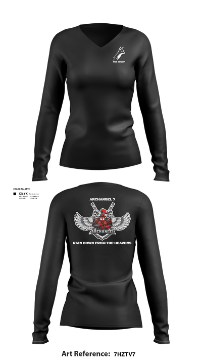 Fox troop 31876072 Women's Long Sleeve V-neck Shirt - 12