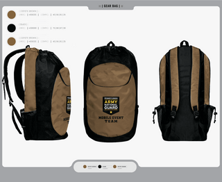 Gear Bag, Recruiting, National Guard, Teamtime, Team time, sublimation, custom sports apparel, team uniforms, spirit wear, spiritwear, sports uniforms, custom shirts, team store, custom team store, fundraiser sports, apparel fundraiser