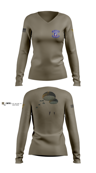 undefined Women's Long Sleeve V-neck Shirt -1 2