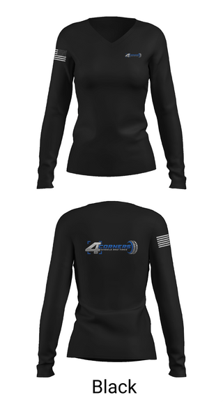 Womens Long Sleeve Vneck Shirt 1, 4 CORNERS WHEELS AND TIRES, , Teamtime, Team time, sublimation, custom sports apparel, team uniforms, spirit wear, spiritwear, sports uniforms, custom shirts, team store, custom team store, fundraiser sports, apparel fundraiser