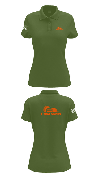 Womens Short Sleeve Performance Polo, Rising Doors, Army, Teamtime, Team time, sublimation, custom sports apparel, team uniforms, spirit wear, spiritwear, sports uniforms, custom shirts, team store, custom team store, fundraiser sports, apparel fundraiser