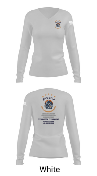Womens Long Sleeve Vneck Shirt, 5 Star, , Teamtime, Team time, sublimation, custom sports apparel, team uniforms, spirit wear, spiritwear, sports uniforms, custom shirts, team store, custom team store, fundraiser sports, apparel fundraiser
