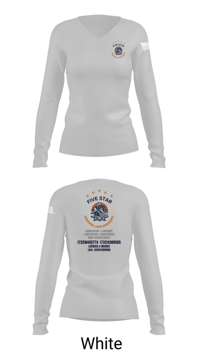 5 Star 18393940 Women's Long Sleeve V-neck Shirt - 16