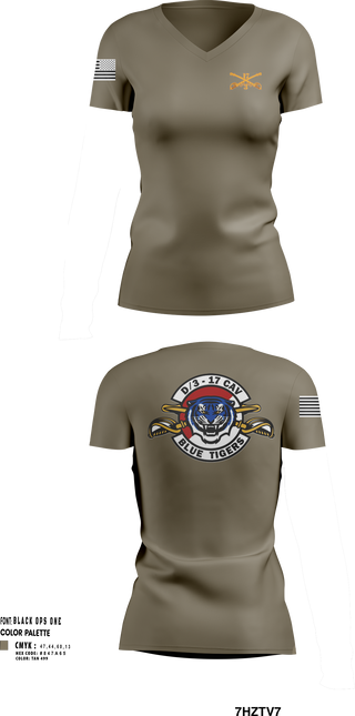Womens Short Sleeve Vneck Shirt, Delta Troop 3-17 CAV, , Teamtime, Team time, sublimation, custom sports apparel, team uniforms, spirit wear, spiritwear, sports uniforms, custom shirts, team store, custom team store, fundraiser sports, apparel fundraiser