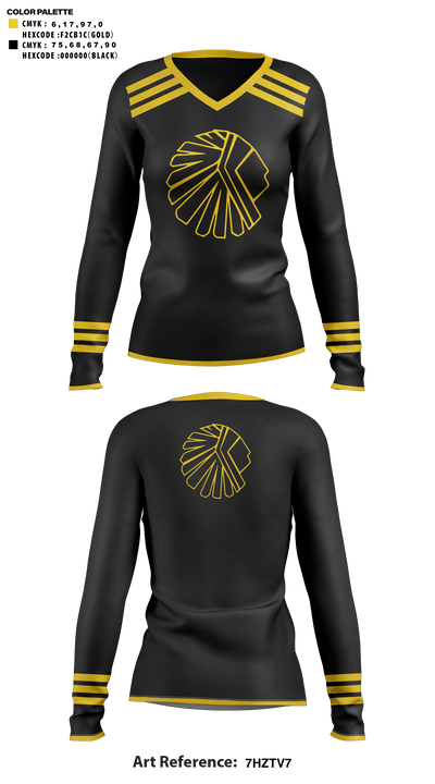 Van-Far R-1 Junior High School Cheer 76201029 Women's Long Sleeve V-neck Shirt - 41