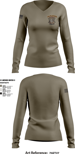 Womens Long Sleeve Vneck Shirt, Fuel Dawgs, Army, Teamtime, Team time, sublimation, custom sports apparel, team uniforms, spirit wear, spiritwear, sports uniforms, custom shirts, team store, custom team store, fundraiser sports, apparel fundraiser