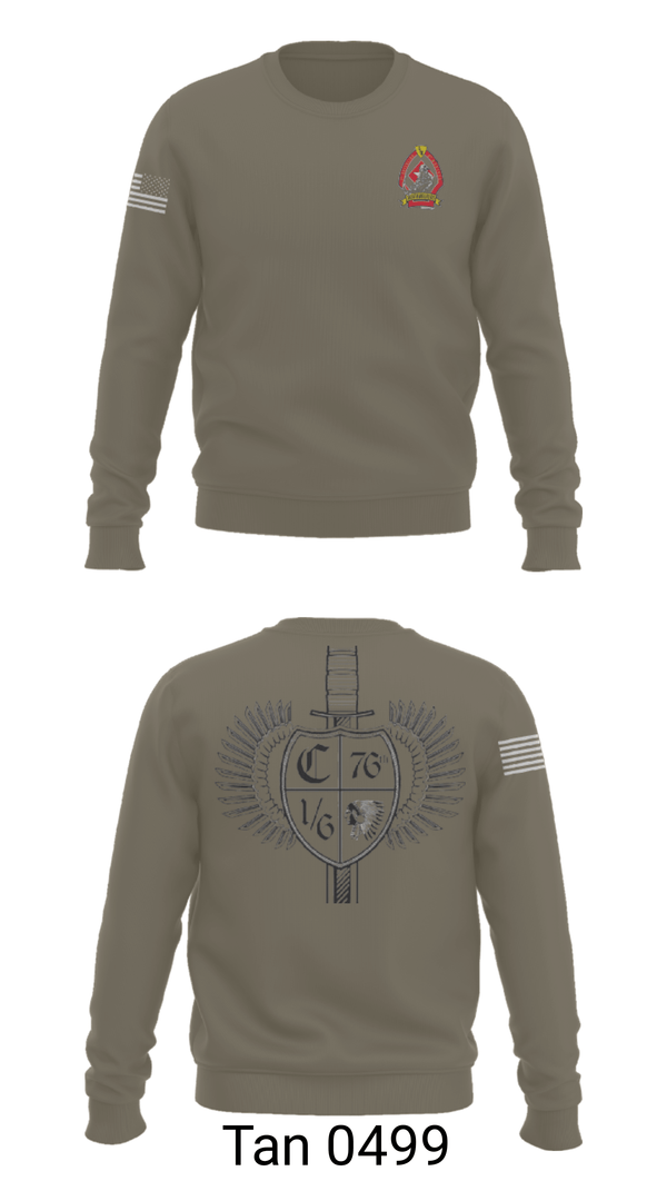 Crew Neck Sweatshirt, 1/6 Charlie company, , Teamtime, Team time, sublimation, custom sports apparel, team uniforms, spirit wear, spiritwear, sports uniforms, custom shirts, team store, custom team store, fundraiser sports, apparel fundraiser