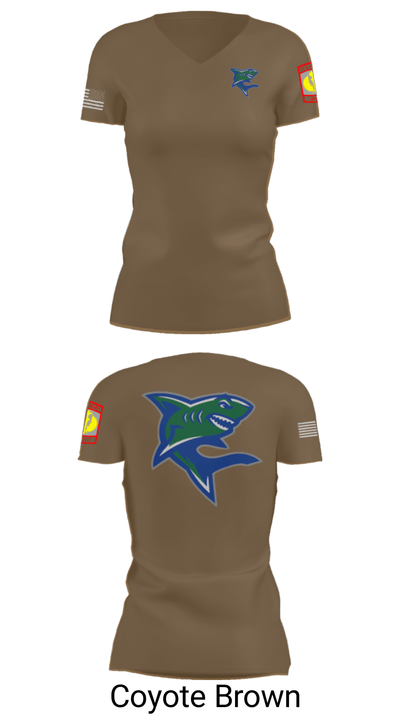 Bullshark Battalion 90693069 Women's Short Sleeve V-neck Shirt - 8