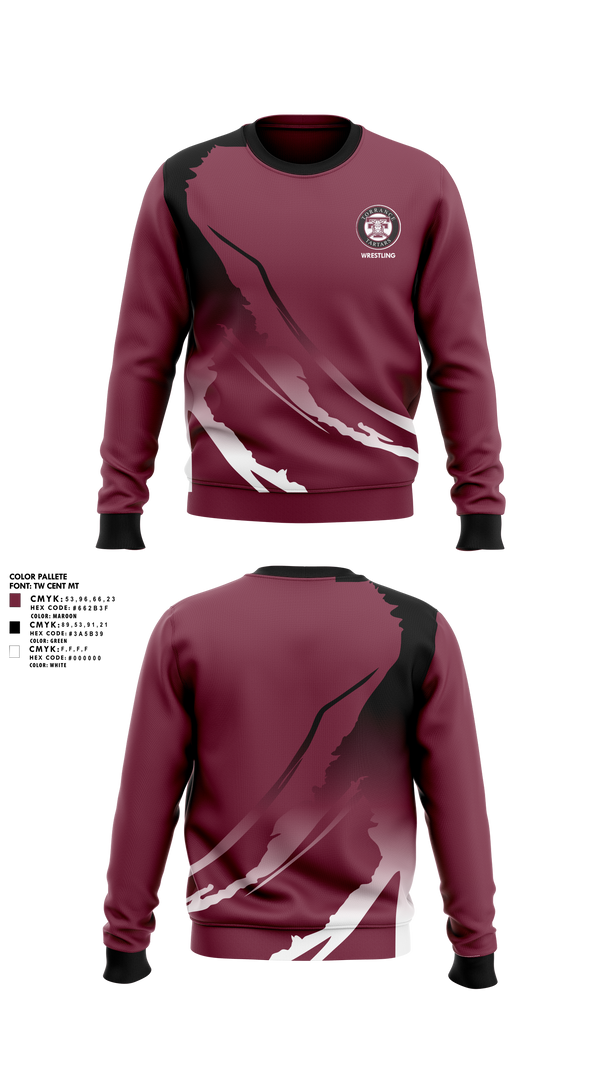 Crew Neck Sweatshirt, Torrance High School, Wrestling, Teamtime, Team time, sublimation, custom sports apparel, team uniforms, spirit wear, spiritwear, sports uniforms, custom shirts, team store, custom team store, fundraiser sports, apparel fundraiser