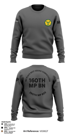 Crew Neck Sweatshirt, 160th mp bn, Army, Teamtime, Team time, sublimation, custom sports apparel, team uniforms, spirit wear, spiritwear, sports uniforms, custom shirts, team store, custom team store, fundraiser sports, apparel fundraiser